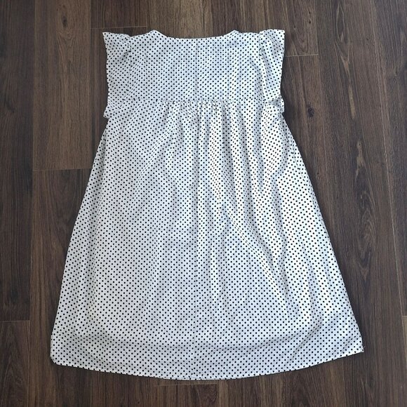 💙 Savanna Jane Polkadot Embroidered Cap Sleeve Dress Size M/L Boho Casual - Picture 7 of 8